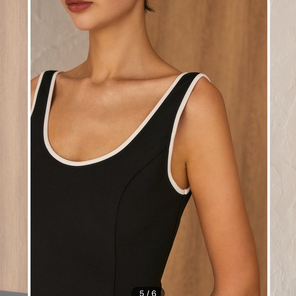 NWT COMMENSE Contrast Trim Piping Mini Dress - Small - Picture 5 of 12